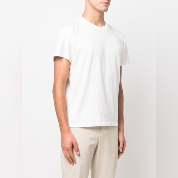 Tagliatore Men’s White Cotton Round Neck T-Shirt - Picture 3 of 10